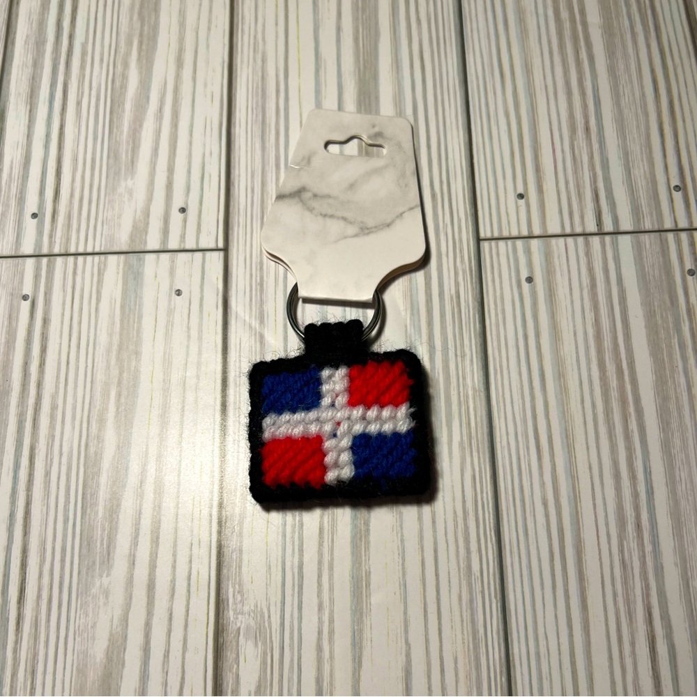 Handmade Dominican Flag Keychains
